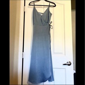 H&M blue wrap dress